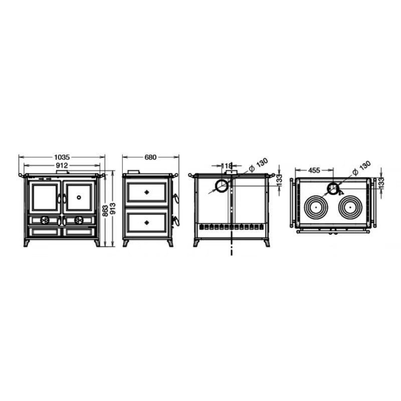 Stufa a legna Thermorossi Viola Evo – 12,1 kW - immagine 7